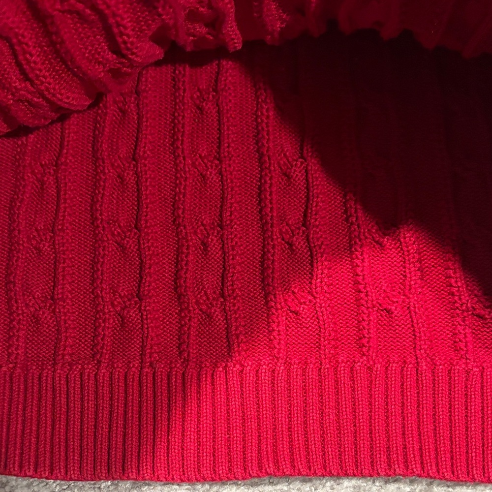 Lauren Ralph Lauren Red Cable Knit Sweater size L - Picture 9 of 12